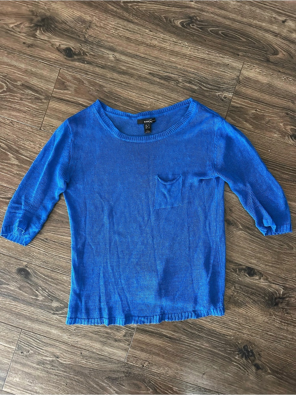 Mango Electric Blue Lightweight Knit Sweater Top